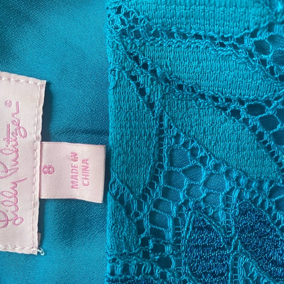 Lilly Pulitzer Kayleigh Lace Sheath Dress in Tidal Wave Fern Gallery Lace - Picture 3 of 5